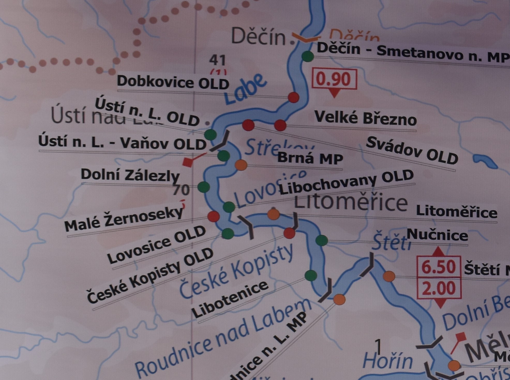 Mapa přístavišť