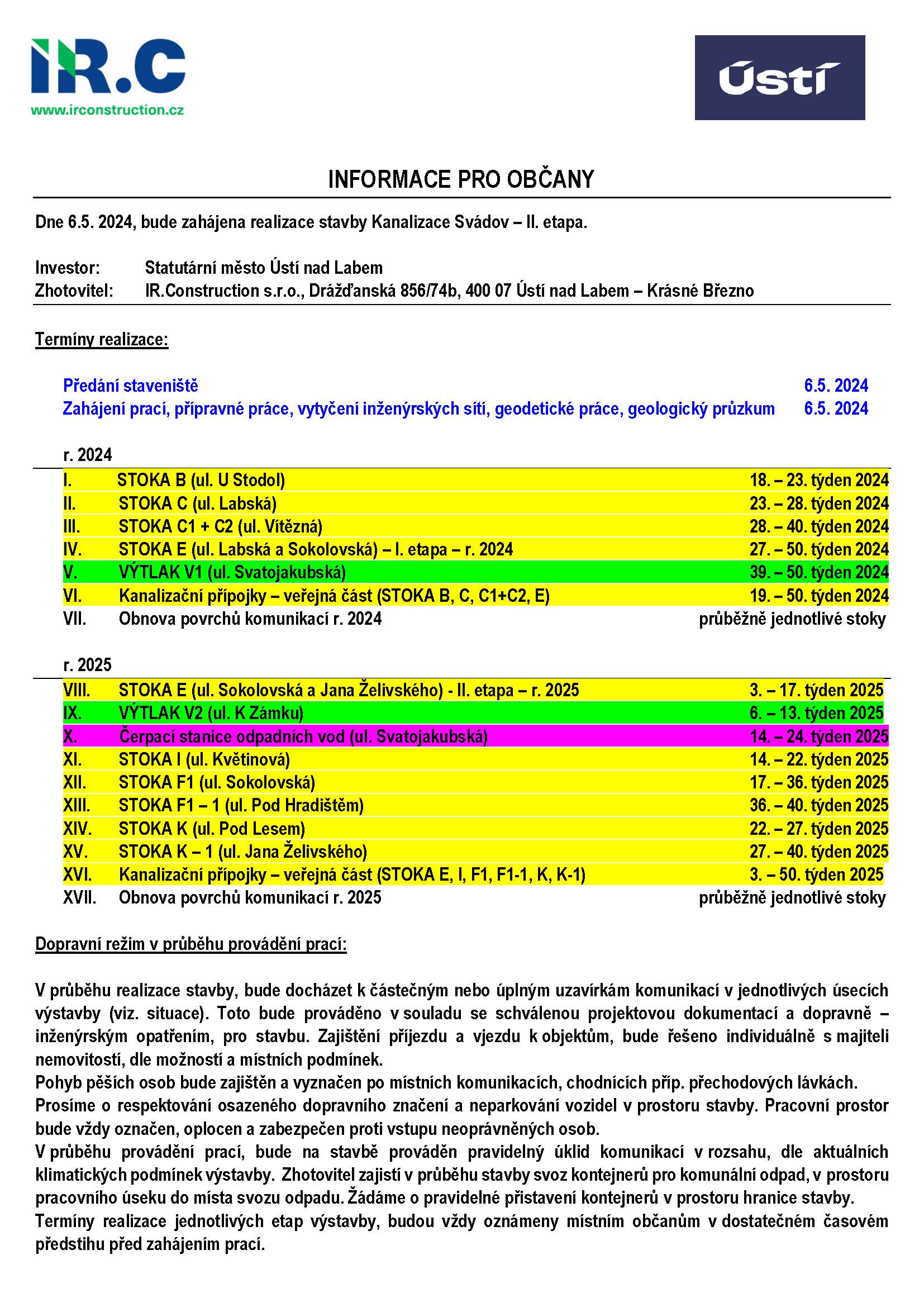 info ul svadov kanalizace ii etapa upr 12 4 2024 stranka 1 | WebJET CMS svádov 1
