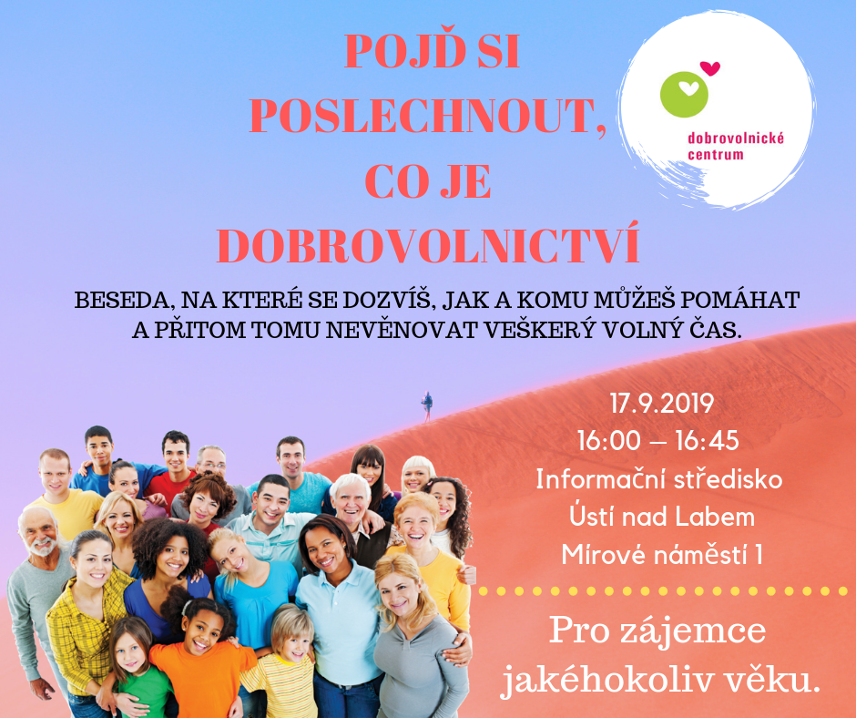 den dobrovolnictvi | WebJET CMS Plakát k besedě o dobrovolnictví