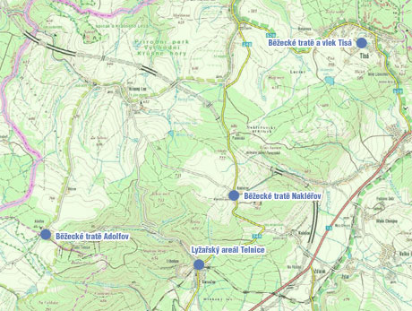 mapa zima | WebJET CMS Mapa s turistickými zájmovými body v okolí Ústí nad Labem.
